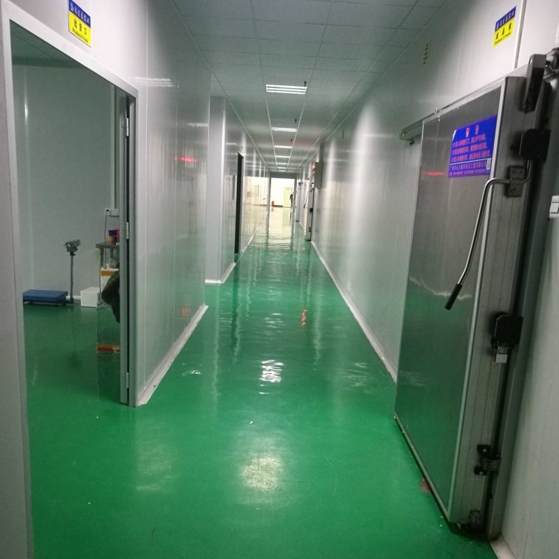 同类车间示意:洁净走廊与冷库门
